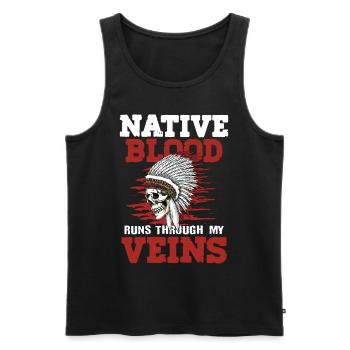 Native Blood Runs Through My Veins - Männer Premium Bio Tank Top - Schwarz - Vorne - Michal (187cm)
