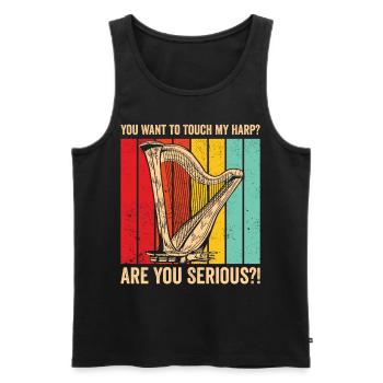 Harfenspieler Harfenist Retro - Männer Premium Bio Tank Top - Schwarz - Vorne - Michal (187cm)