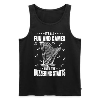 Harfenspieler Harfenist - Männer Premium Bio Tank Top - Schwarz - Vorne - Michal (187cm)