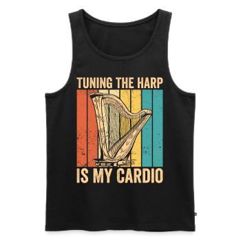 Harfenspieler Harfenist Retro - Männer Premium Bio Tank Top - Schwarz - Vorne - Michal (187cm)