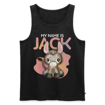 Esel, Jack-Donkey, lustiger Spruch My-Name-Is-Jack - Männer Premium Bio Tank Top - Schwarz - Vorne - AI Model Male 178 light (178cm)