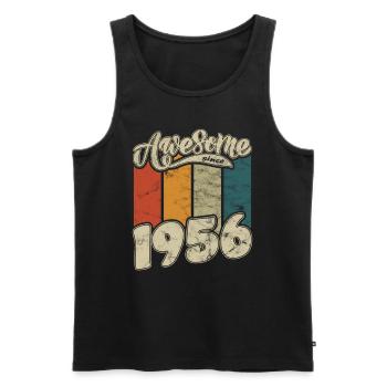 1956 Birthday Awesome since Retro - Men's Premium Organic Tank Top - black - Front - Michal (187cm)