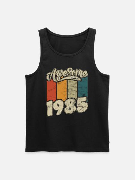 1985 Birthday Awesome since Retro - Men's Premium Organic Tank Top - black