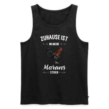 Maran Huhn I Henne Ei Hahn Motiv für Hühnerhalter - Männer Premium Bio Tank Top - Schwarz - Vorne - Michal (187cm)