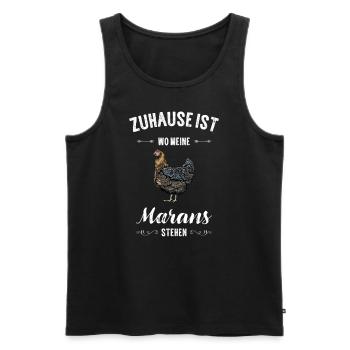 Maran Huhn I Henne Ei Hahn Motiv für Hühnerhalter - Männer Premium Bio Tank Top - Schwarz - Vorne - Michal (187cm)