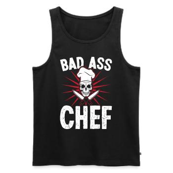 Bad Ass Chef - Männer Premium Bio Tank Top - Schwarz - Vorne - Michal (187cm)
