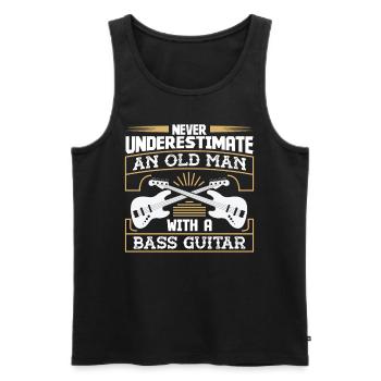 Never underestimate an old Man with a - Men's Premium Organic Tank Top - black - Front - AI Model Male 178 light (178cm)