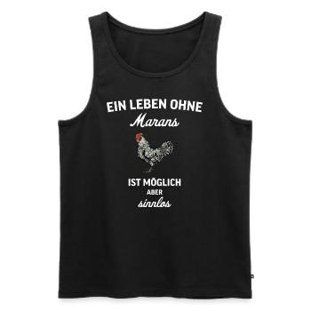 Maran Huhn I Henne Ei Hahn Motiv für Hühnerhalter - Männer Premium Bio Tank Top - Schwarz - Vorne - Michal (187cm)