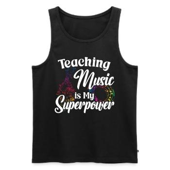 Teaching Music is my Superpower - Männer Premium Bio Tank Top - Schwarz - Vorne - Michal (187cm)