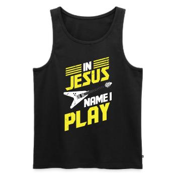I play Guitar - Men's Premium Organic Tank Top - black - Front - Michal (187cm)