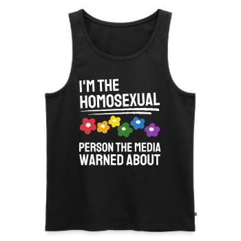 Funny Rainbow Flowers Blossom LGBTQ Gift LGBT - Men's Premium Organic Tank Top - black - Front - AI Model Male 178 light (178cm)