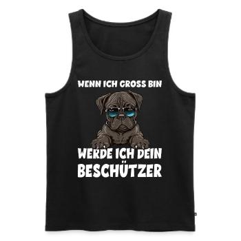 Wenn ich gross bin werde ich dein Beschützer - Männer Premium Bio Tank Top - Schwarz - Vorne - AI Model Male 178 light (178cm)