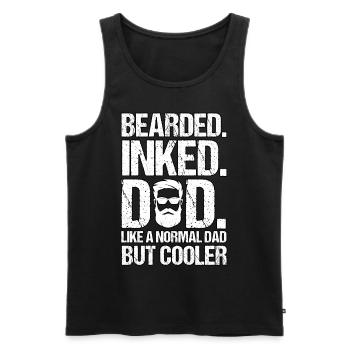 Bärtiger Vater wie ein normaler Vater Vatertag - Männer Premium Bio Tank Top - Schwarz - Vorne - AI Model Male 178 light (178cm)