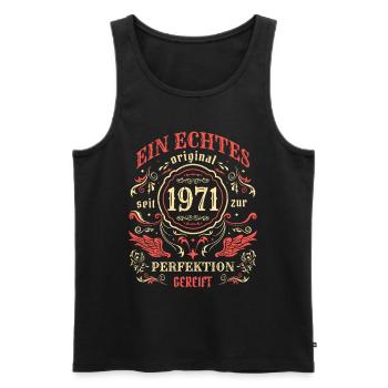 1971 Ein echtes Original seit 1971 - Männer Premium Bio Tank Top - Schwarz - Vorne - Michal (187cm)