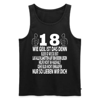 Vintage 18 Jahre alt - Geburtstagsgeschenk 18 Jahr - Männer Premium Bio Tank Top - Schwarz - Vorne - Michal (187cm)