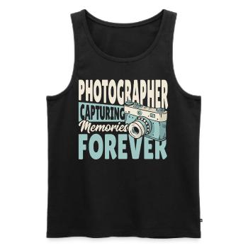 Photographer Capturing Memories Forever - Männer Premium Bio Tank Top - Schwarz - Vorne - AI Model Male 178 light (178cm)