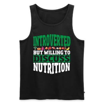 Introverted But Willing To Discuss Nutrition - Men's Premium Organic Tank Top - black - Front - AI Model Male 178 light (178cm)