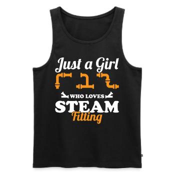 Just A Girl Who Loves Steam Fitting Steamfitter - Männer Premium Bio Tank Top - Schwarz - Vorne - AI Model Male 178 light (178cm)