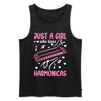 Just a girl who loves the harmonica Mundh - Men's Premium Organic Tank Top - black - Front - Michal (187cm)