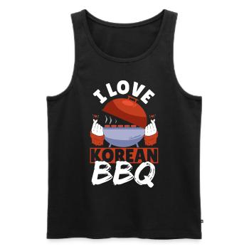 I Love Korean BBQ Traditional Asian Cuisine - Men's Premium Organic Tank Top - black - Front - AI Model Male 178 light (178cm)