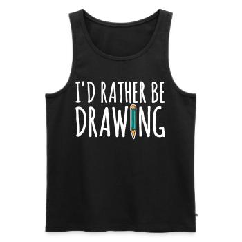 I'd Rather Be Drawing For Artist Painter - Männer Premium Bio Tank Top - Schwarz - Vorne - AI Model Male 178 light (178cm)