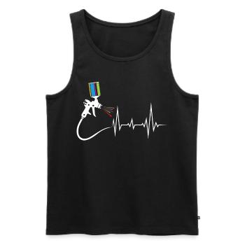 Car Painter Heartbeat For Car Painter - Men's Premium Organic Tank Top - black - Front - AI Model Male 178 light (178cm)