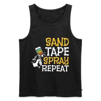 Sand. Tape. Spray. Repeat. For Painter - Männer Premium Bio Tank Top - Schwarz - Vorne - Michal (187cm)