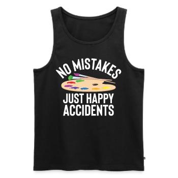 No Mistakes Just Happy Accidents For Painter - Men's Premium Organic Tank Top - black - Front - Michal (187cm)