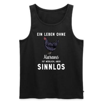 Maran Huhn I Henne Ei Hahn Motiv für Hühnerhalter - Männer Premium Bio Tank Top - Schwarz - Vorne - Michal (187cm)