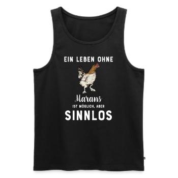 Maran Huhn I Henne Ei Hahn Motiv für Hühnerhalter - Männer Premium Bio Tank Top - Schwarz - Vorne - Michal (187cm)