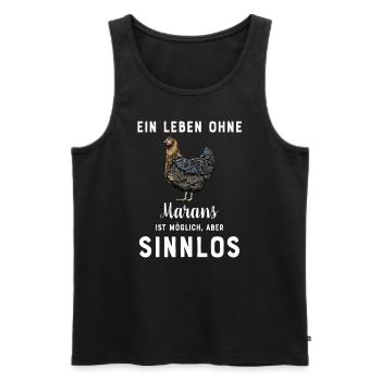 Maran Huhn I Henne Ei Hahn Motiv für Hühnerhalter - Männer Premium Bio Tank Top - Schwarz - Vorne - Michal (187cm)