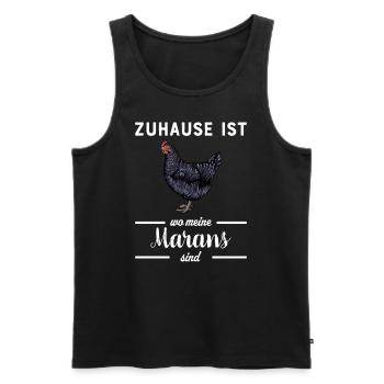 Maran Huhn I Henne Ei Hahn Motiv für Hühnerhalter - Männer Premium Bio Tank Top - Schwarz - Vorne - Michal (187cm)