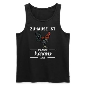 Maran Huhn I Henne Ei Hahn Motiv für Hühnerhalter - Männer Premium Bio Tank Top - Schwarz - Vorne - Michal (187cm)