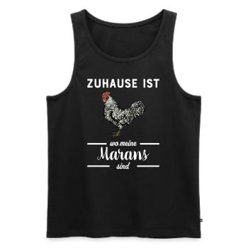 Maran Huhn I Henne Ei Hahn Motiv für Hühnerhalter - Männer Premium Bio Tank Top - Schwarz - Vorne - Michal (187cm)
