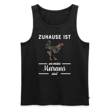 Maran Huhn I Henne Ei Hahn Motiv für Hühnerhalter - Männer Premium Bio Tank Top - Schwarz - Vorne - Michal (187cm)