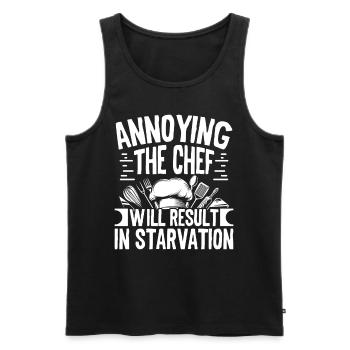 Annoying the Chef will result in - Men's Premium Organic Tank Top - black - Front - AI Model Male 178 light (178cm)