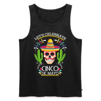 Cinco-De-Mayo, Mexikanischer Feiertag mitTotenkopf - Männer Premium Bio Tank Top - Schwarz - Vorne - Michal (187cm)