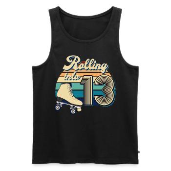 Rollerskating Geburtstag 13 Jahre Alt - Männer Premium Bio Tank Top - Schwarz - Vorne - AI Model Male 178 light (178cm)