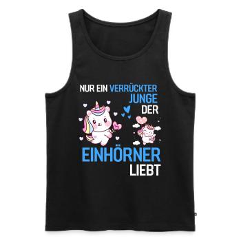 Jungs Einhörner Fantasy Tier Geschenk Einhorn - Männer Premium Bio Tank Top - Schwarz - Vorne - AI Model Male 178 light (178cm)