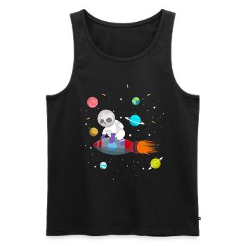 Zukünftiger Astronaut Pandabär Zoowärter Wildtiere - Männer Premium Bio Tank Top - Schwarz - Vorne - AI Model Male 178 light (178cm)