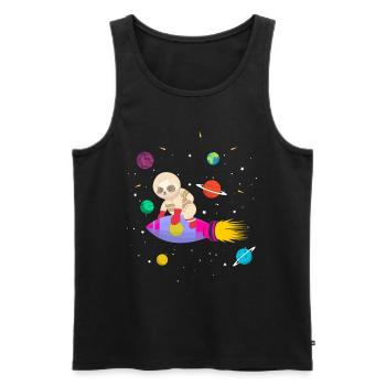 Zukünftiger Astronaut Pandabär - Männer Premium Bio Tank Top - Schwarz - Vorne - AI Model Male 178 light (178cm)