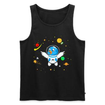 Astronaute éleveur de chiens - Débardeur bio Premium Homme - noir - Devant - AI Model Male 178 light (178cm)