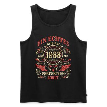 1988 Ein echtes Original seit 1988 - Männer Premium Bio Tank Top - Schwarz - Vorne - AI Model Male 178 light (178cm)