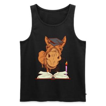 Donkey mule student nocturnal learning studies - Men's Premium Organic Tank Top - black - Front - AI Model Male 178 light (178cm)