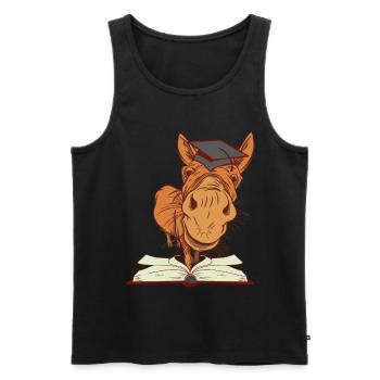 Esel Maultier Einschulung Erstklässler Klug schlau - Männer Premium Bio Tank Top - Schwarz - Vorne - Michal (187cm)