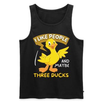 Comic Ente lustiger Spruch Cartoon-Ente - Männer Premium Bio Tank Top - Schwarz - Vorne - Michal (187cm)