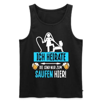 Junggesellenabschied T-Shirt Bräutigam JGA Poltern - Männer Premium Bio Tank Top - Schwarz - Vorne - Michal (187cm)