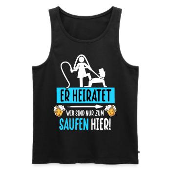 Polterabend T-Shirt Mann Junggesellenabschied JGA - Männer Premium Bio Tank Top - Schwarz - Vorne - Michal (187cm)