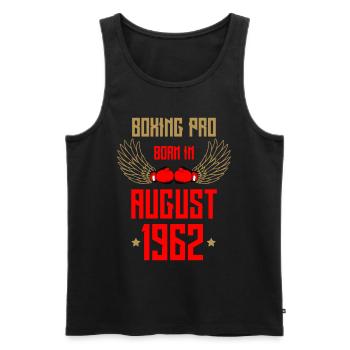 Boxing Boxing Boxer 1962 in August 60th birthday - Men's Premium Organic Tank Top - black - Front - Michal (187cm)