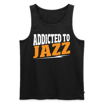Accro au jazz jazz musique jazz jazz auditeur - Débardeur bio Premium Homme - noir - Devant - AI Model Male 178 light (178cm)